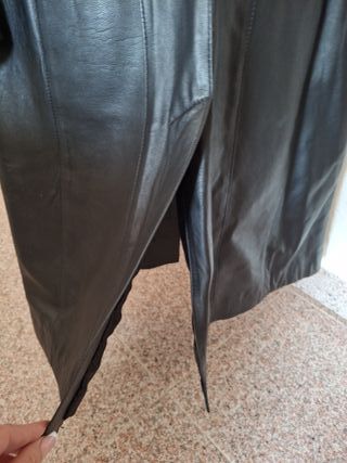 Abrigo de piel mujer negro