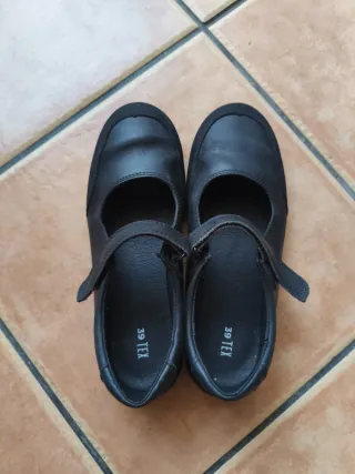 Zapatos escolares niña talla 39 negros 