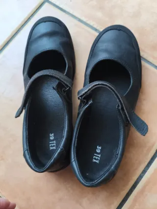 Zapatos escolares niña talla 39 negros 