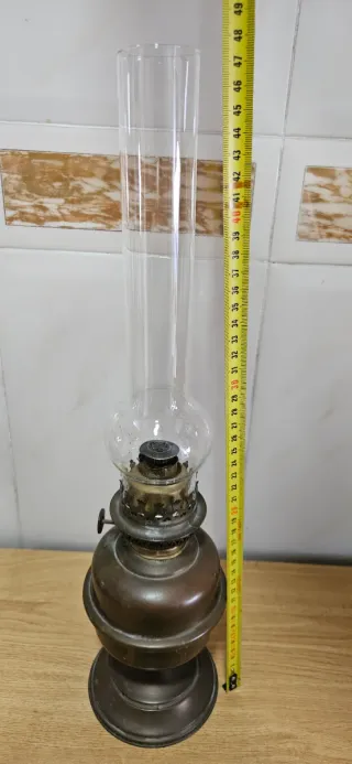 Lámpara de petróleo antigua francesa grande