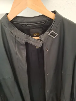 Abrigo de piel largo mujer negro