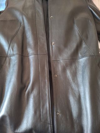 Abrigo de piel largo mujer negro