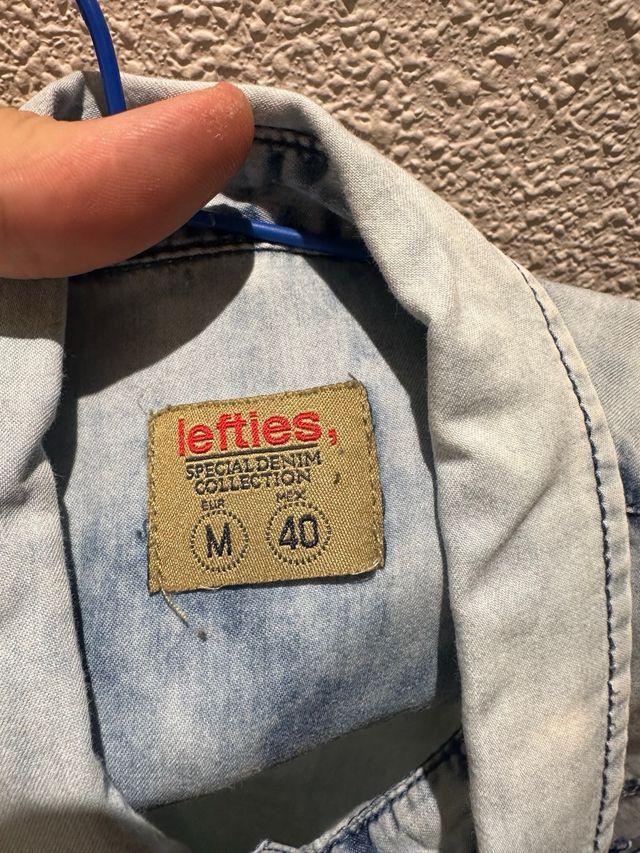 Camisa hombre tipo vaquera azul, talla M