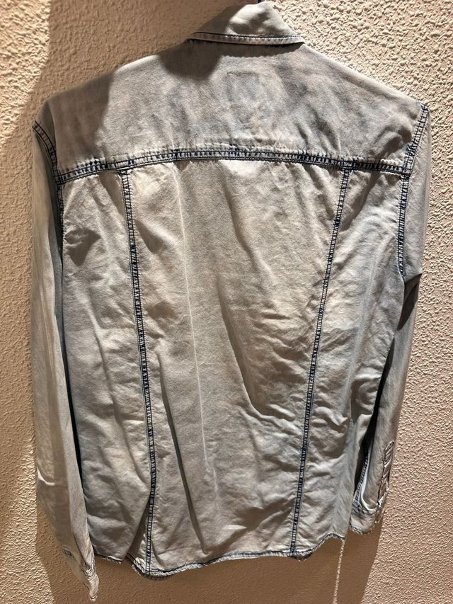 Camisa hombre tipo vaquera azul, talla M