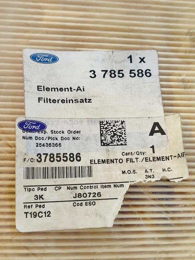 Filtro Aire Original Ford Mondeo 
 3 785 586