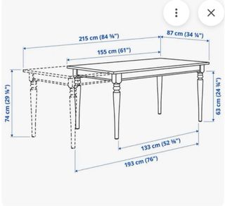 Mesa Comedor IKEA Negra Extensible.