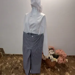 Conjunto Ropa Trabajo Cocinero Blanca