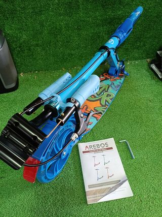 Arebos City Scooter Pedal Scooter Regulable Azul