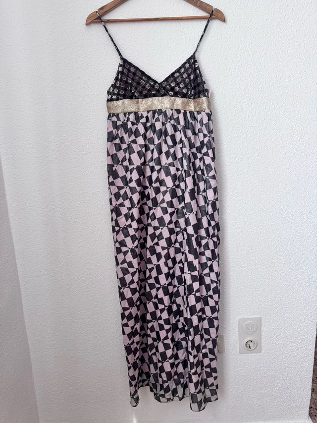 Vestido Custo Barcelona Negro y Dorado