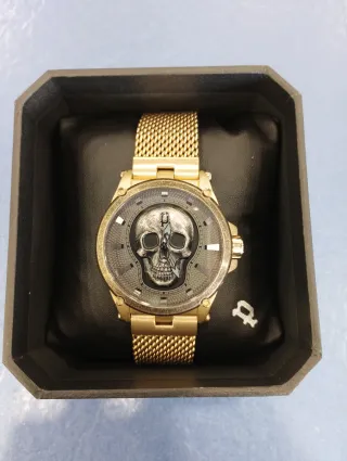 Reloj Police Esqueleto Dorado Hombre