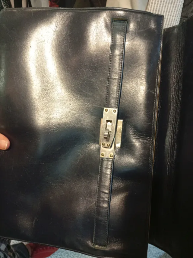 Bolso piel porta documentos negro