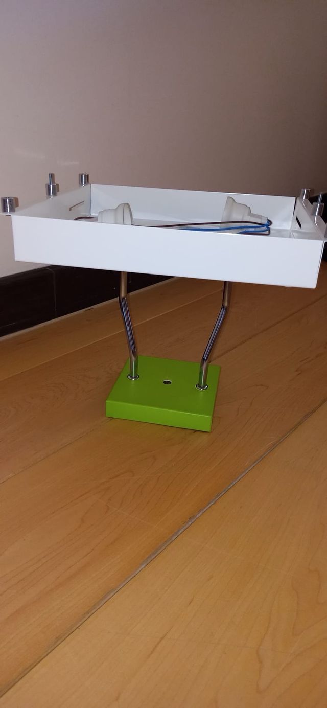 Lámpara de techo cristal verde y blanco