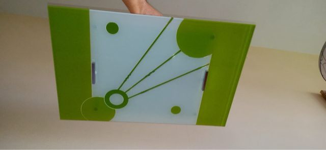 Lámpara de techo cristal verde y blanco