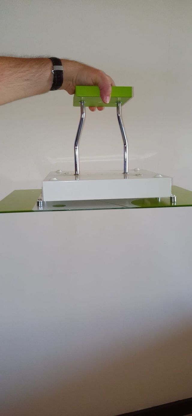 Lámpara de techo cristal verde y blanco