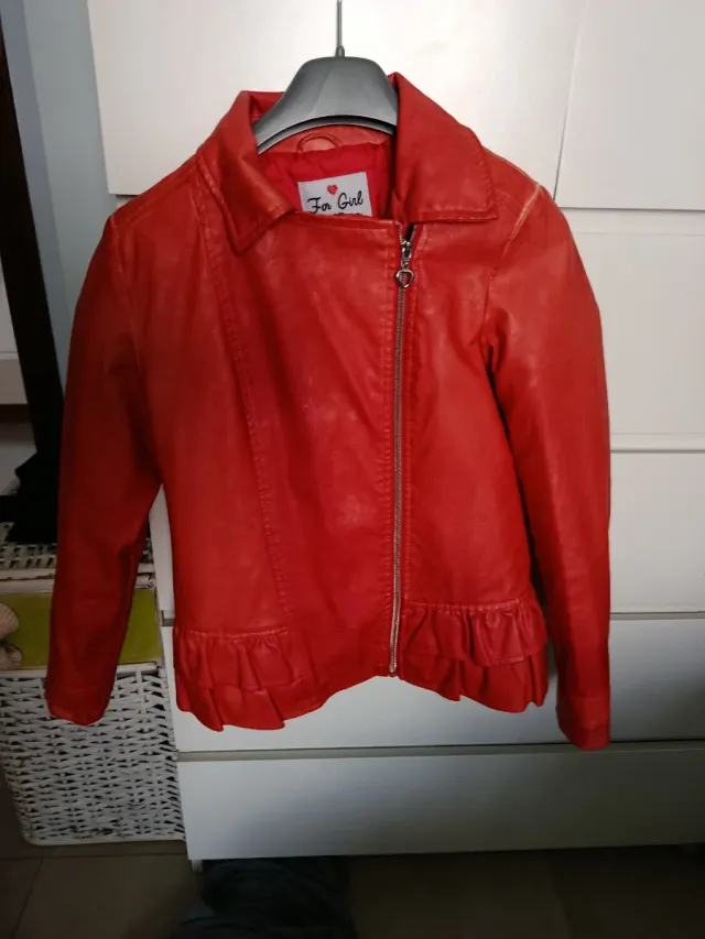 Giacca finta pelle rossa 11/12 anni