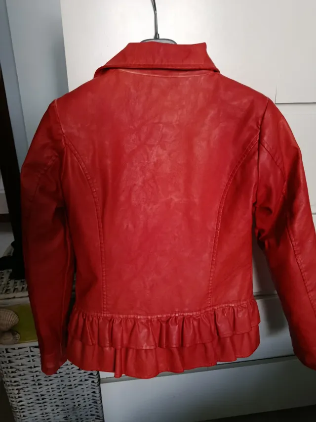 Giacca finta pelle rossa 11/12 anni