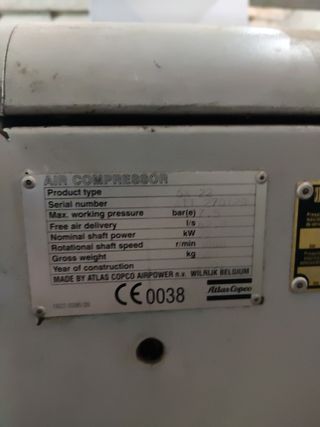 Compresor Atlas Copco GA 22 FF 30cv
