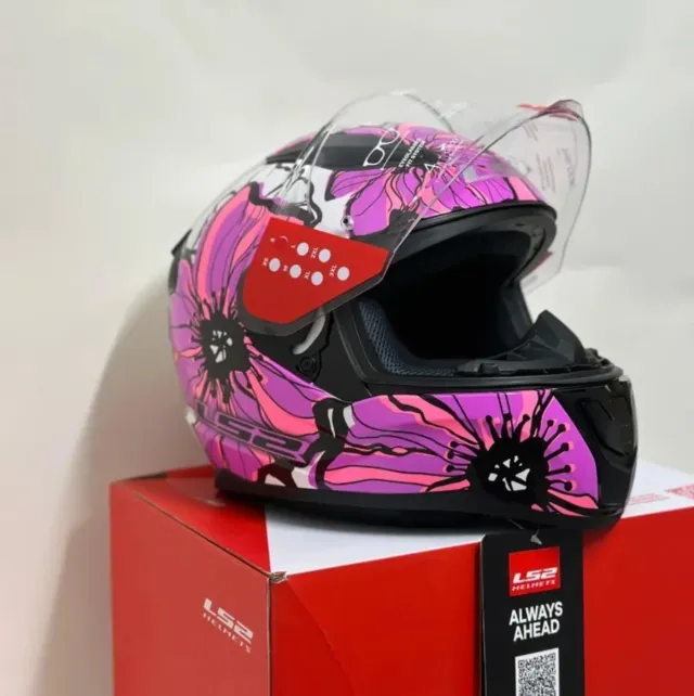 Casco Moto LS2 Flores Rosa