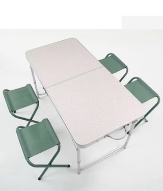 Mesa plegable camping metal y plástico