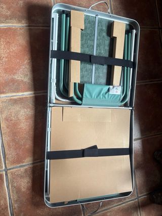 Mesa plegable camping metal y plástico