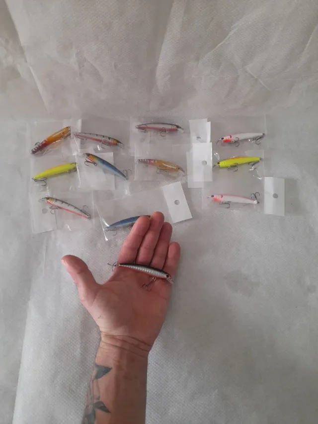 12 señuelos de pesca variados