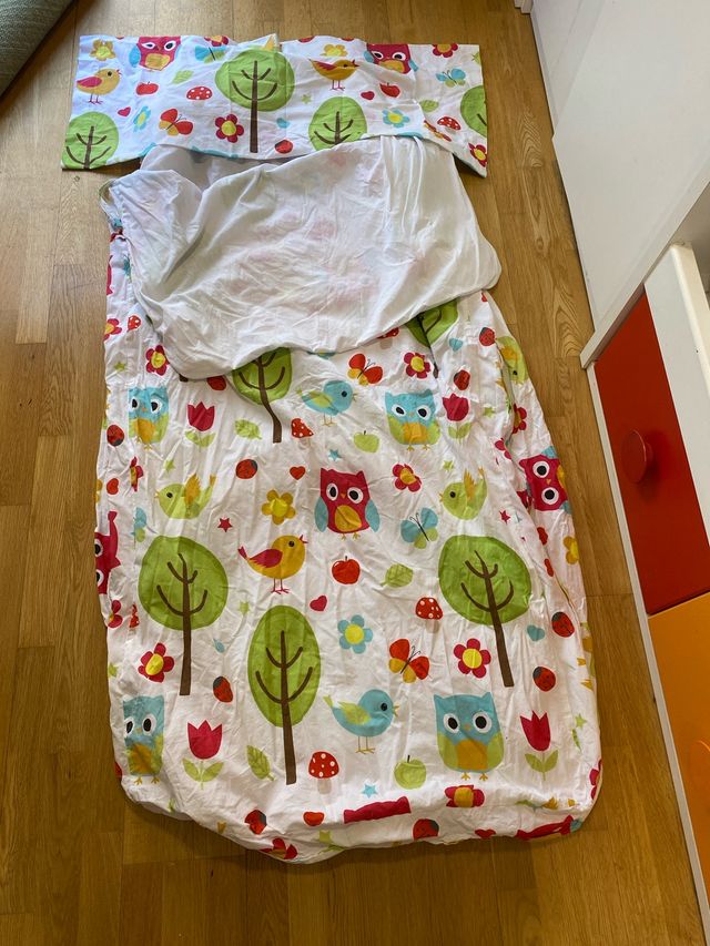 Juego de sábanas de algodón con cremallera.