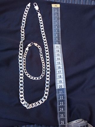 Conjunto Collar y Pulsera Plateado 