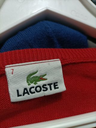Jersey Lacoste V-Neck Rojo Talla XXL