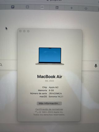 MacBook Air M2 (2022) — 8 GB RAM — 256 GB SSD