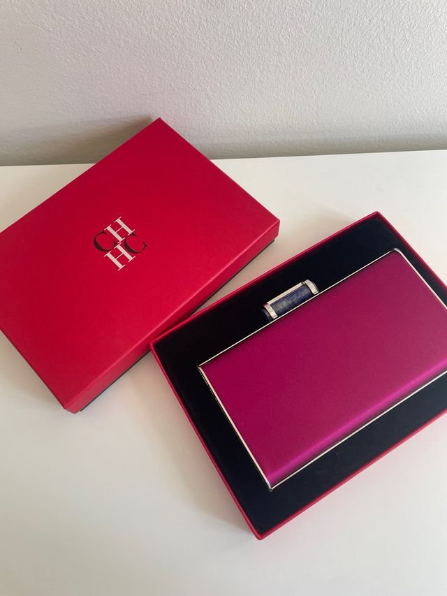 Bolso Clutch CH Insignia Rosa Nuevo