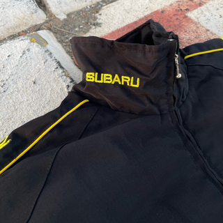 Chaqueta Bomber Subaru Rally Vintage Negra Azul