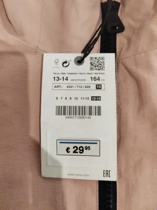 Chaqueta Zara Rosa con Capucha
