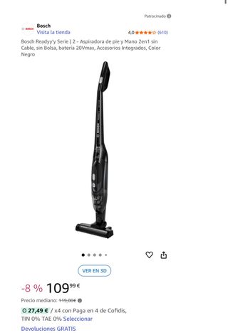 Aspiradora Bosch 2 en 1: Vertical y de Mano