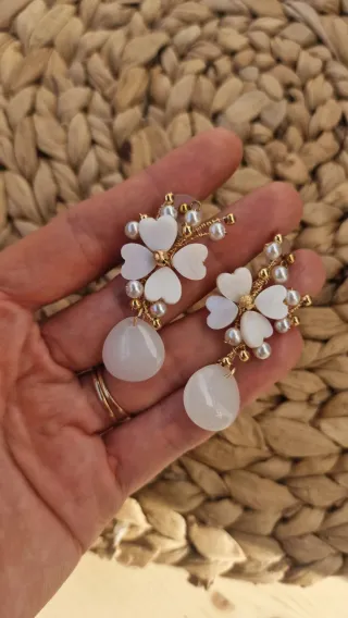 Pendientes Novia en Nácar y Perlas