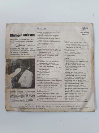 Michael Jackson THRILLER 1983 Single 7