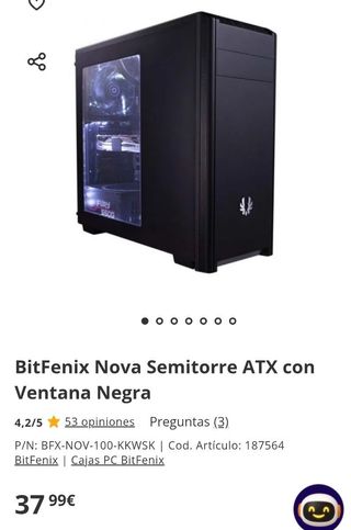 BitFenix Nova Semitorre ATX con Ventana Negra