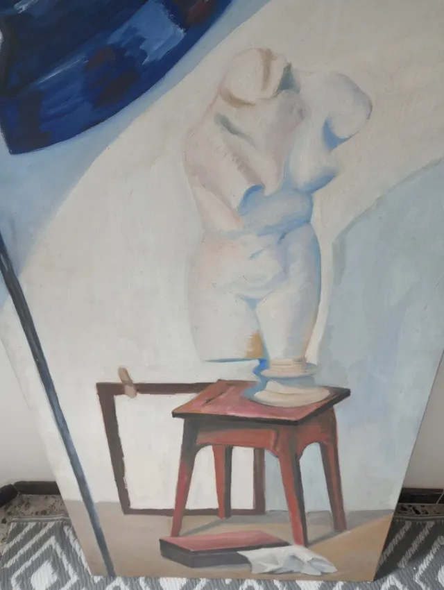 Cuadro al óleo hecho a mano sobre bastidor grande 