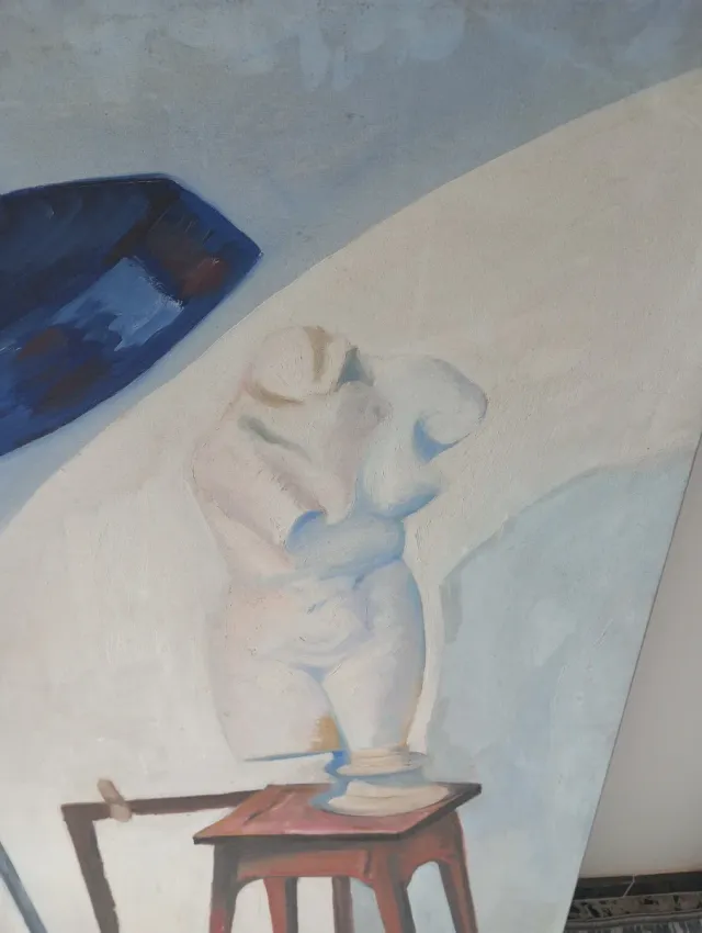 Cuadro al óleo hecho a mano sobre bastidor grande 