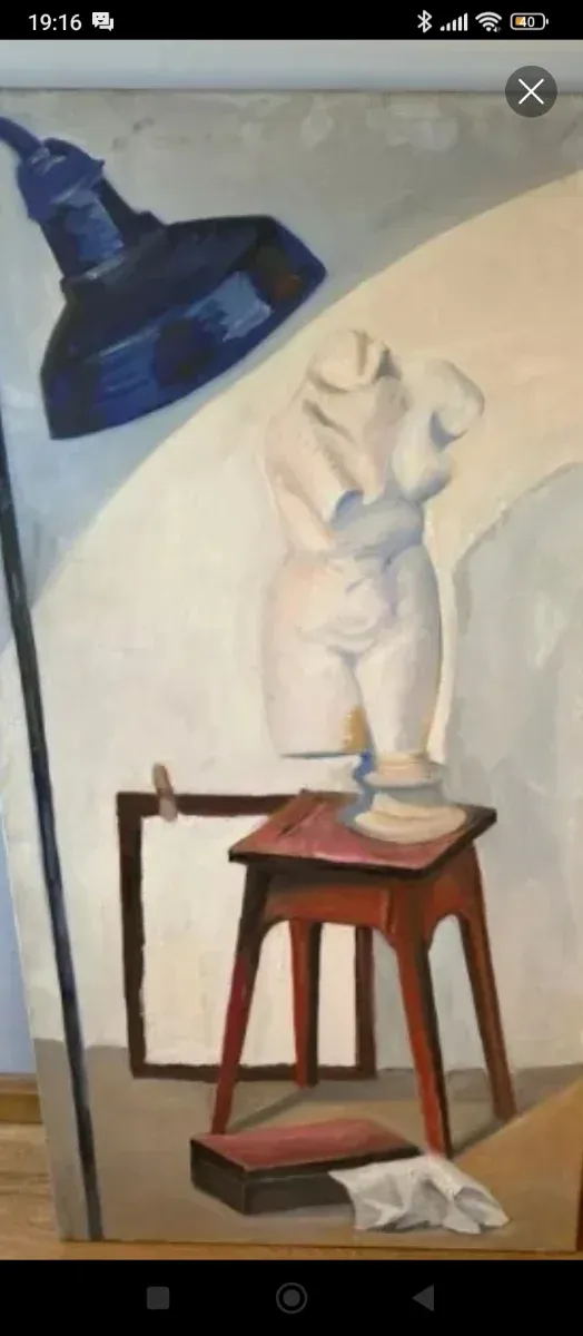 Cuadro al óleo hecho a mano sobre bastidor grande 