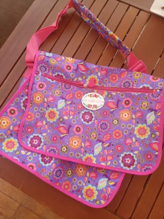 Bolso Flamenco Morado y Rosa Flores