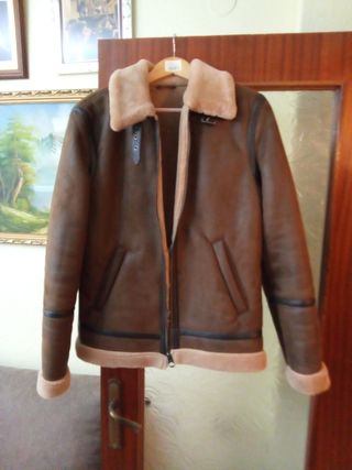 Cazadora Aviador Forro Pelo Marrón