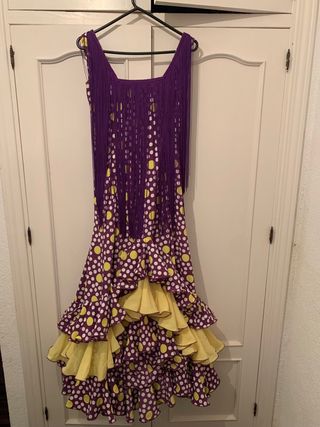 Vestido Flamenco Morado y Amarillo
