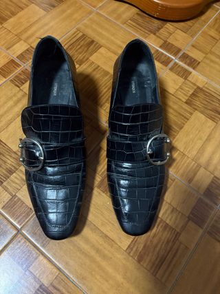 Mocasines Uterqüe Piel Cocodrilo Talla 39