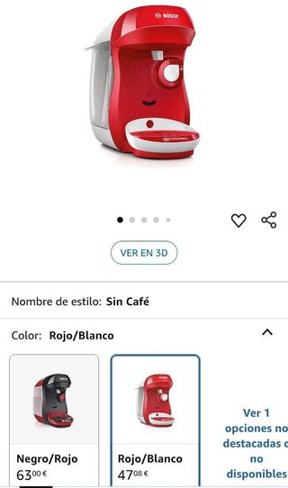 Cafetera TASSIMO Bosch Happy roja