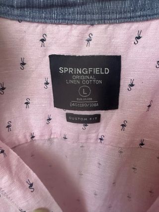 Camisa Springfield Lino Algodón Estampada