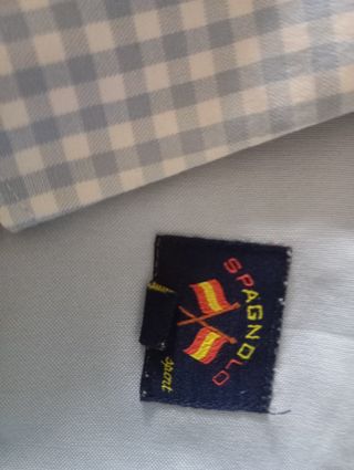 Camisa SPAGNOLO cuadros azul y blanco