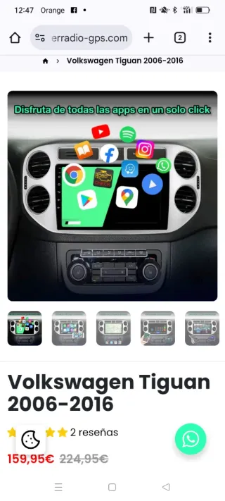 Radio para Volkswagen Tiguan