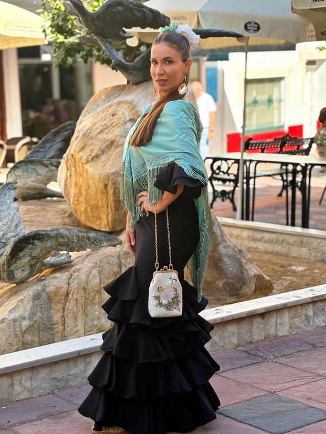 Traje Flamenca Negro Talla 38 Elástico