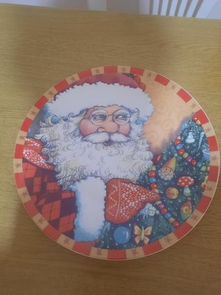 Piatto decorativo natalizio Babbo Natale