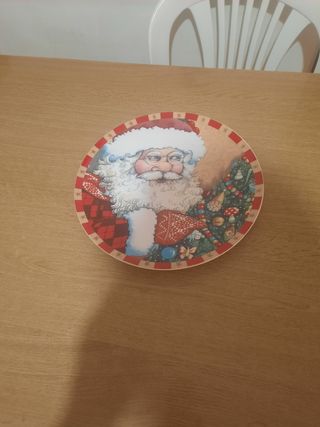 Piatto decorativo natalizio Babbo Natale